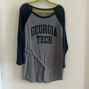 Georgia Tech navy & gray varsity raglan tee